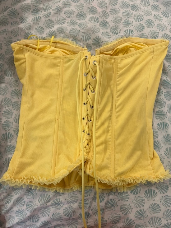 Yellow Ruffle mesh corset - Picture 2 of 3